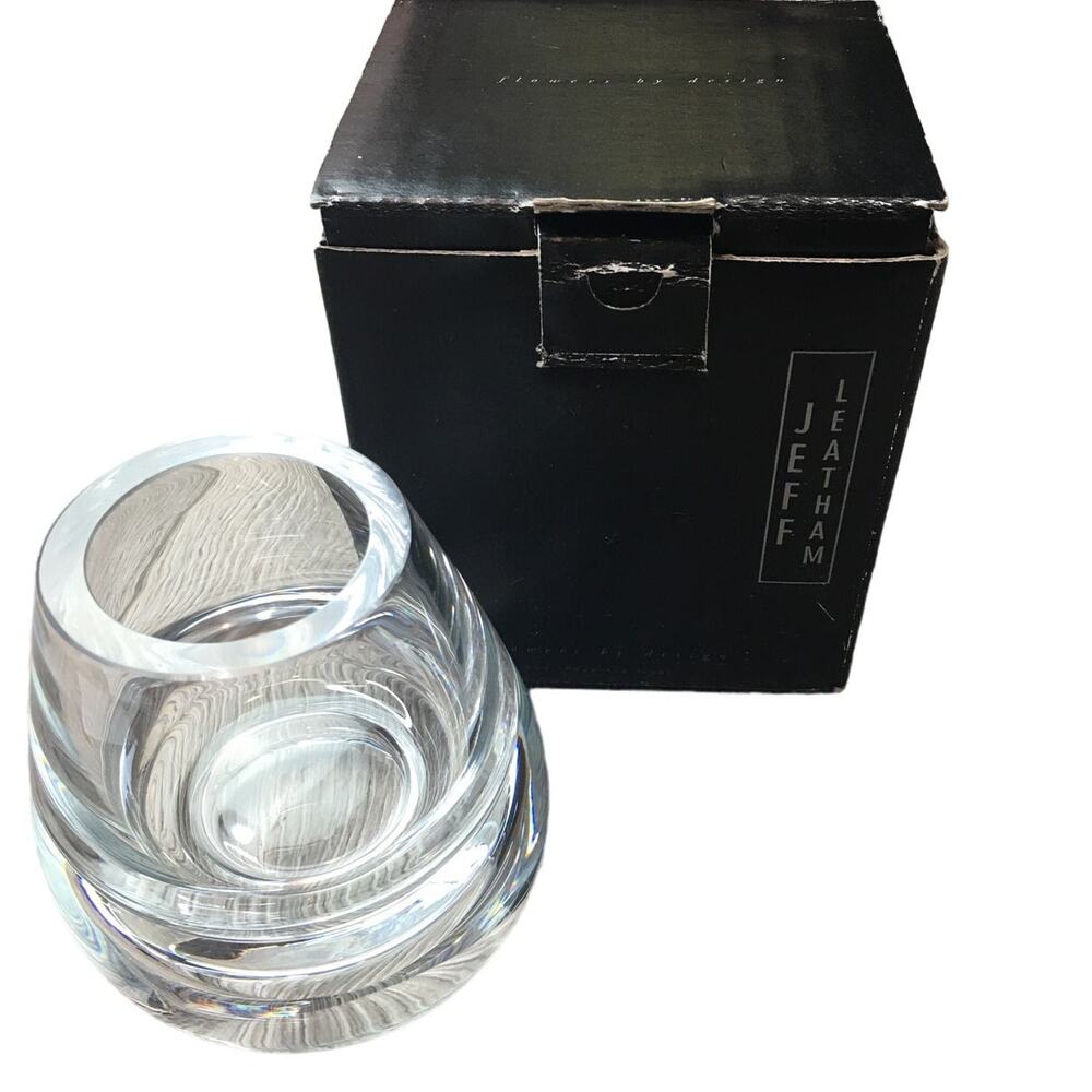 Jeff Leatham Transparent Art Glass Glassware Drinkware Egg Shaped With Box